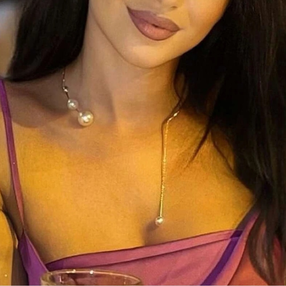 💥3for$28 New Rose Gold Collar Pearl Necklace Cuff Choker / Lariat Drop Necklace